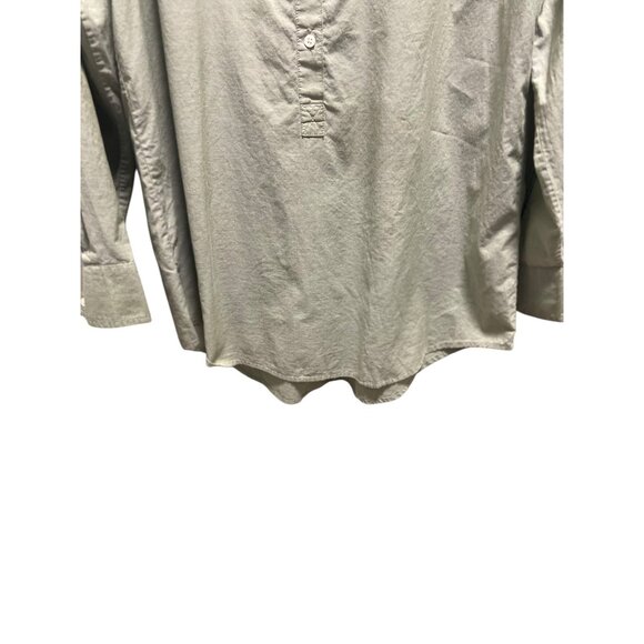J.Crew Cotton Tab Sleeve Popover Top Olive Green Size L Minimalist Beach Spring - Picture 6 of 12